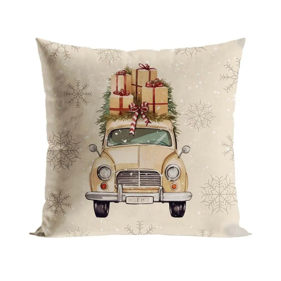 Poszewka VINTAGE SAMOCHÓD 40x40 cm BEŻ