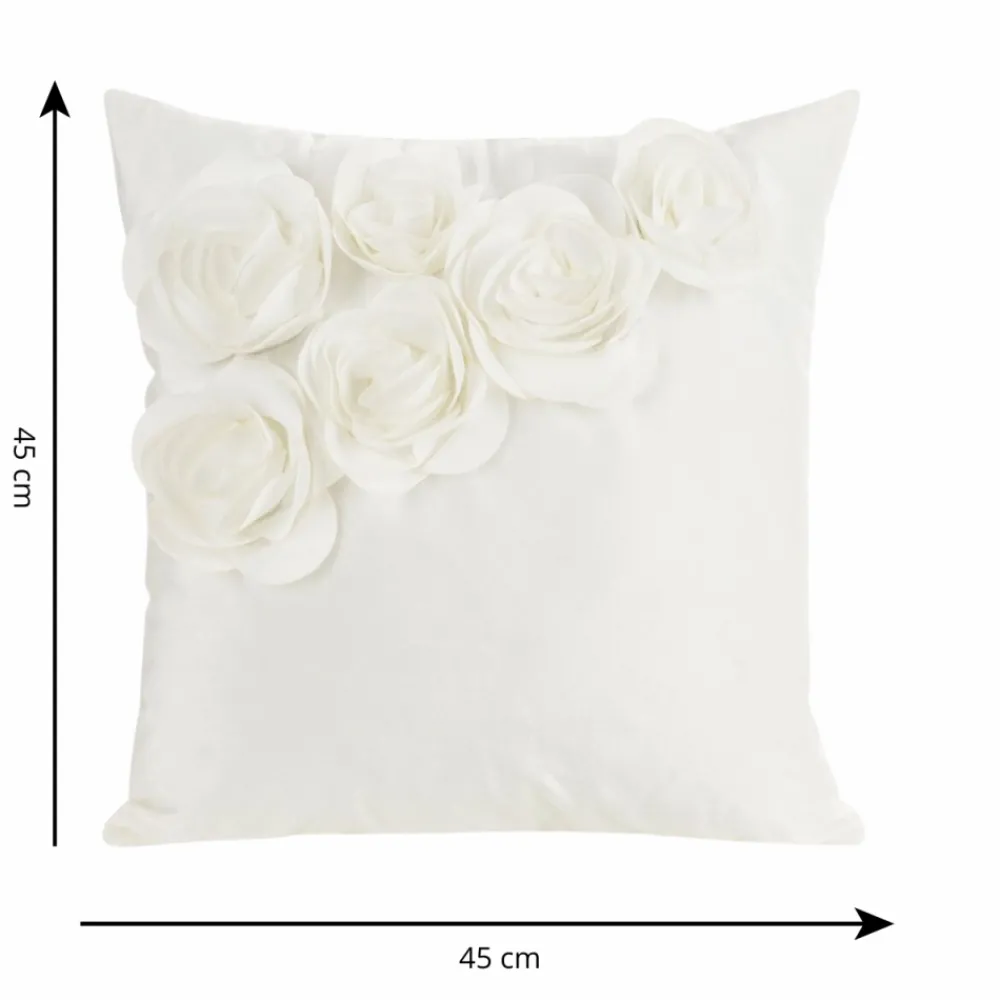 Poszewka FLORES róże 3D 45x45 krem * EUROFIRANY B.B. Choczyńscy Sp.J. New