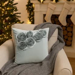 Poszewka FLORES róże 3D 45x45 mięta * EUROFIRANY B.B. Choczyńscy Sp.J. Discount