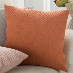 Poszewka LEN/3 45x45 ceglasta jodełka * EUROFIRANY B.B. Choczyńscy Sp.J. Discount