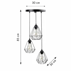 Potrójna lampa wisząca Triplo Diamante