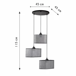 Potrójna lampa wisząca Grigio * Bodek New