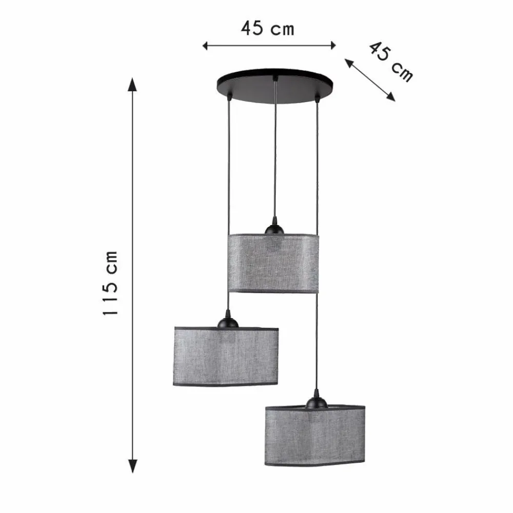 Potrójna lampa wisząca Grigio * Bodek New