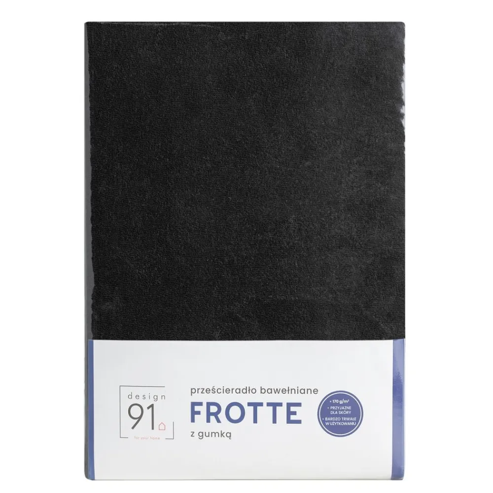 Prześcieradło FROTTE czarne 140x200 x 20cm * EUROFIRANY B.B. Choczyńscy Sp.J. Best