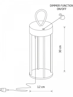 Przenośna lampa ogrodowa NALA LED czarna 4W IP54 2700K