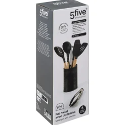 Przybory kuchenne w stojaku 7 el. Czarne * 5five Simply Smart Online