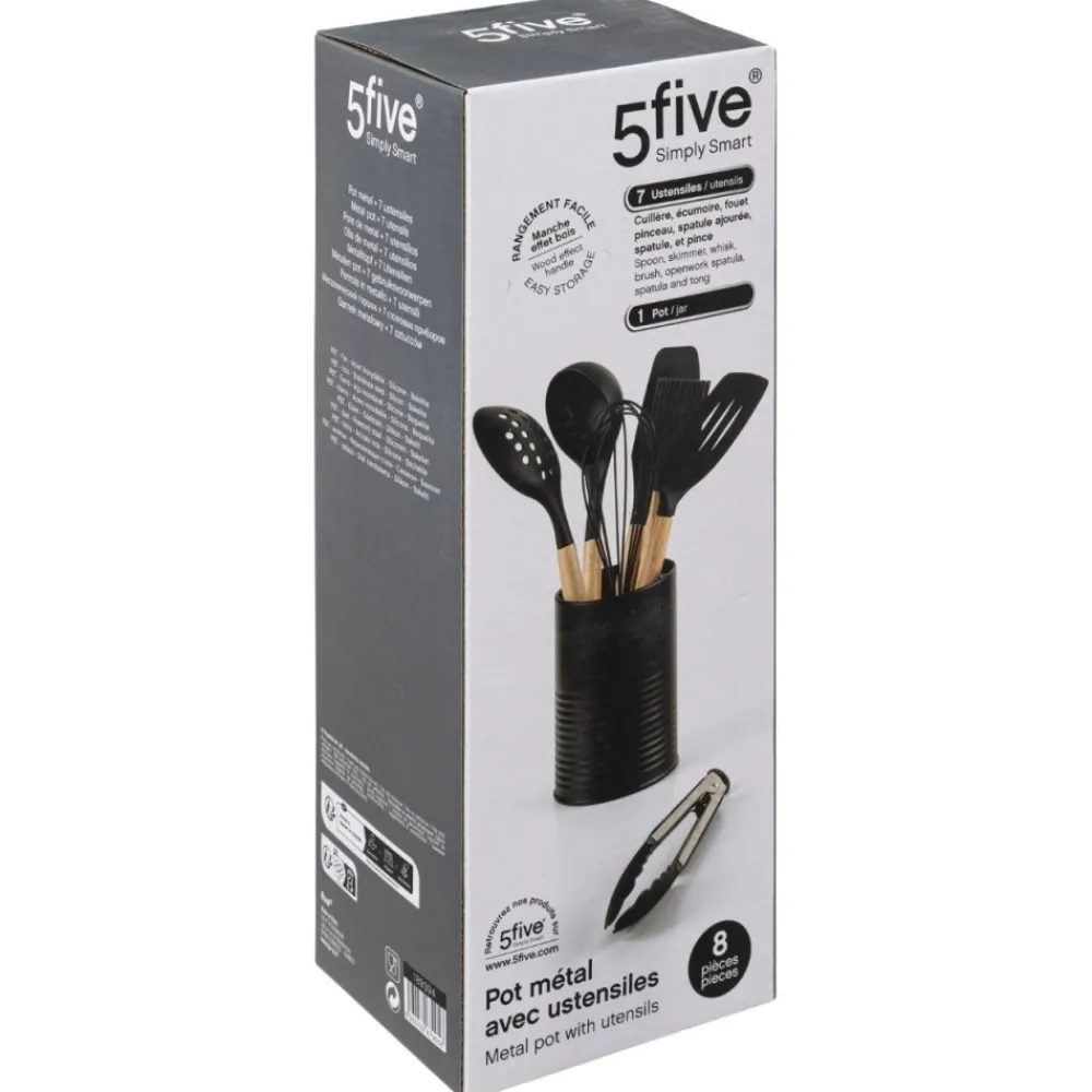 Przybory kuchenne w stojaku 7 el. Czarne * 5five Simply Smart Online