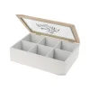 Pudełko na herbatę z przegródkami szare * Excellent Houseware
