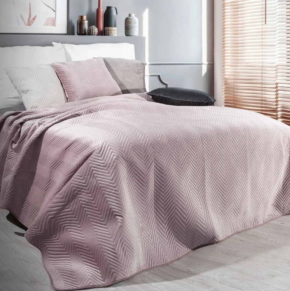 Pudrowa narzuta SOFIA 200x220 cm