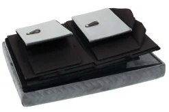 Pufa CUBIX organizer z szufladami szara