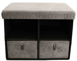 Pufa CUBIX organizer z szufladami szara