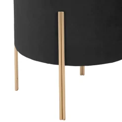 Pufa na złotych nogach Black Velvet