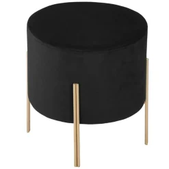 Pufa na złotych nogach Black Velvet