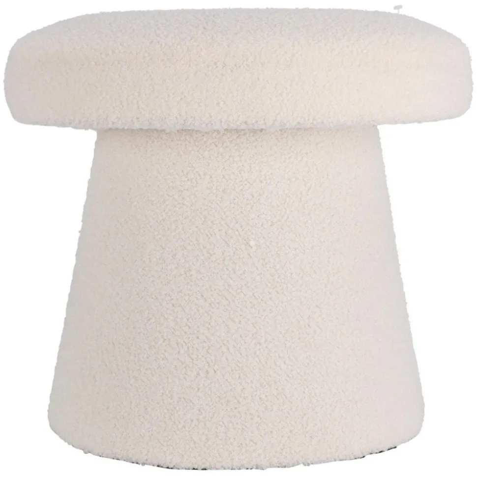 Pufa Teddy biała 38x38xh43 cm