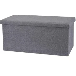 Pufa ze schowkiem ciemno szara 76 cm