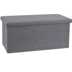 Pufa ze schowkiem ciemno szara 76 cm