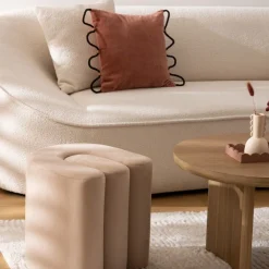Pufa Bolan tapicerowana beżowa * Atmosphera Discount