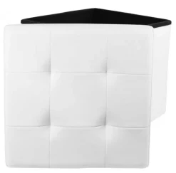 Pufa CUBO pikowany schowek z ekoskóry * HowHomely Best