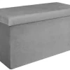Pufa LINEA welurowa ze schowkiem szara * HowHomely Outlet