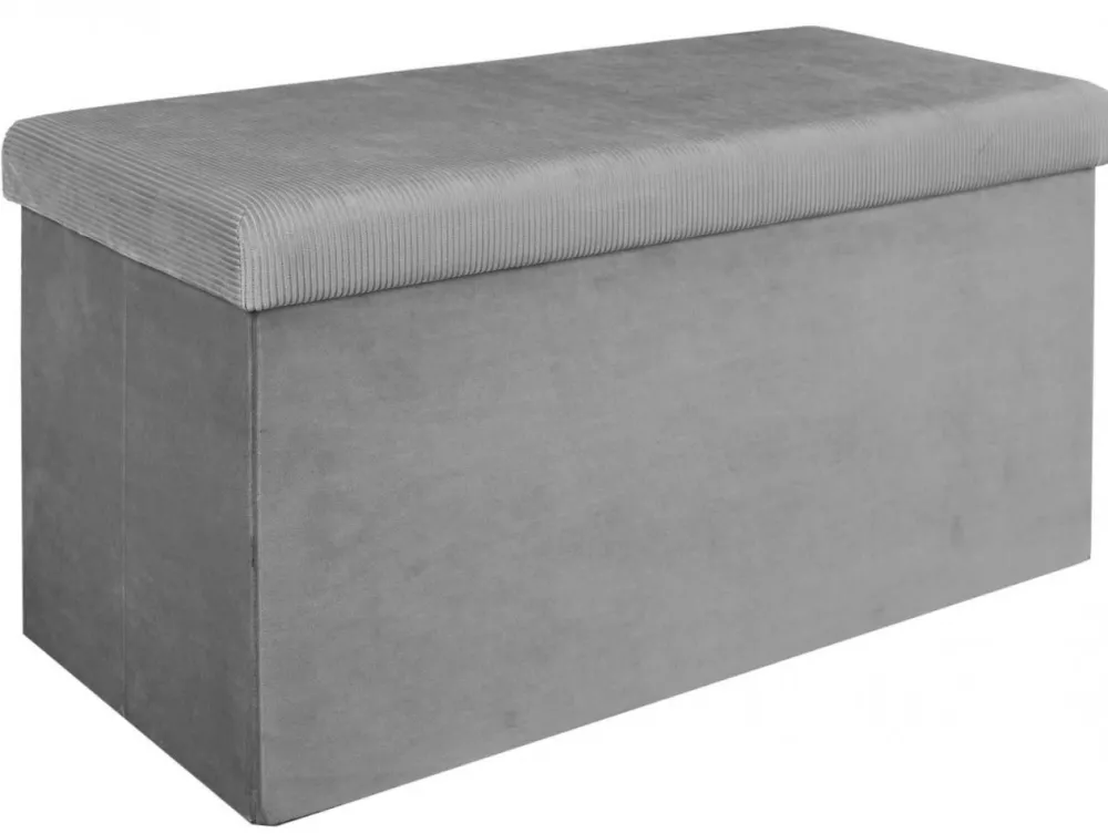 Pufa LINEA welurowa ze schowkiem szara * HowHomely Outlet
