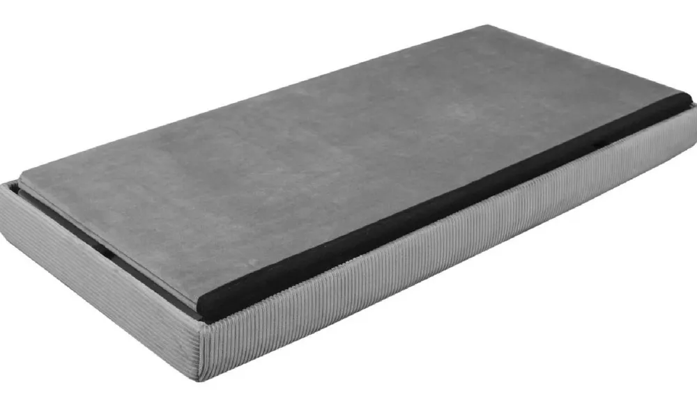 Pufa LINEA welurowa ze schowkiem szara * HowHomely Outlet
