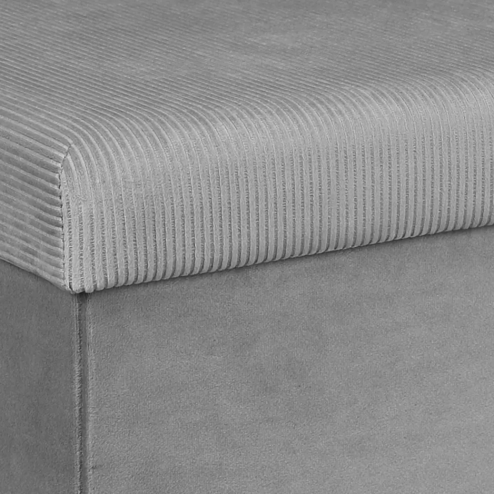 Pufa LINEA welurowa ze schowkiem szara * HowHomely Outlet