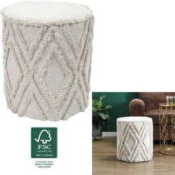 Pufa LUMA siedzisko boho z geometrycznym * HowHomely Hot