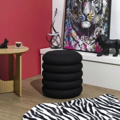 Pufa modułowa z funkcją schowka Kame czarna * HowHomely Outlet