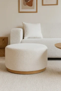 Pufa tapicerowana boucle XL Nesky biała * Atmosphera Sale