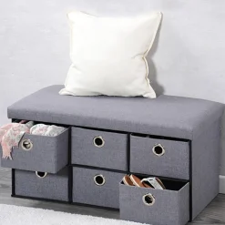 Pufa tapicerowana z szufladami 76x38x38 * Kesper