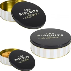 Puszka na ciastka Bistrot beżowe pasy * HowHomely Outlet