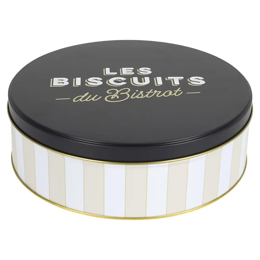 Puszka na ciastka Bistrot beżowe pasy * HowHomely Outlet