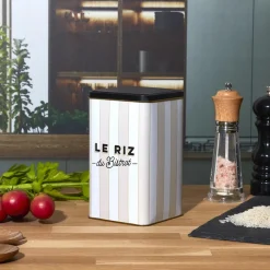 Puszka na ryż Bistrot beżowe pasy * HowHomely Clearance