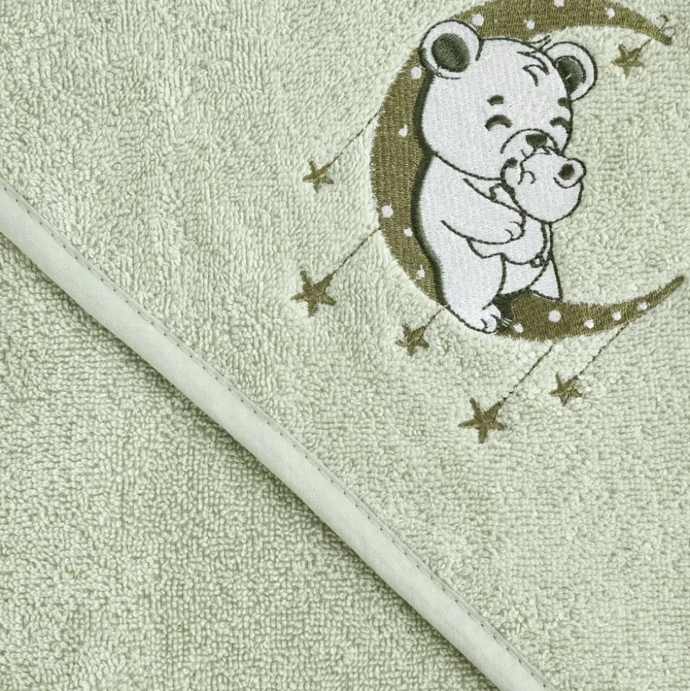Ręcznik BABY74 100x100 cm miętowy z kapturem