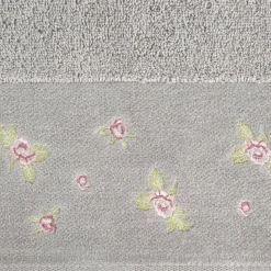 Ręcznik DALIA kwiatowy haft 50x90 cm stalowy