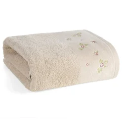 Ręcznik DALIA kwiatowy haft 50x90 cm beż