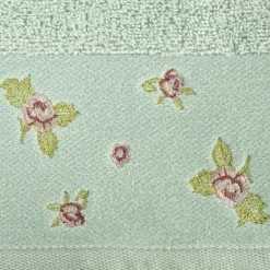 Ręcznik DALIA kwiatowy haft 50x90 cm mięta