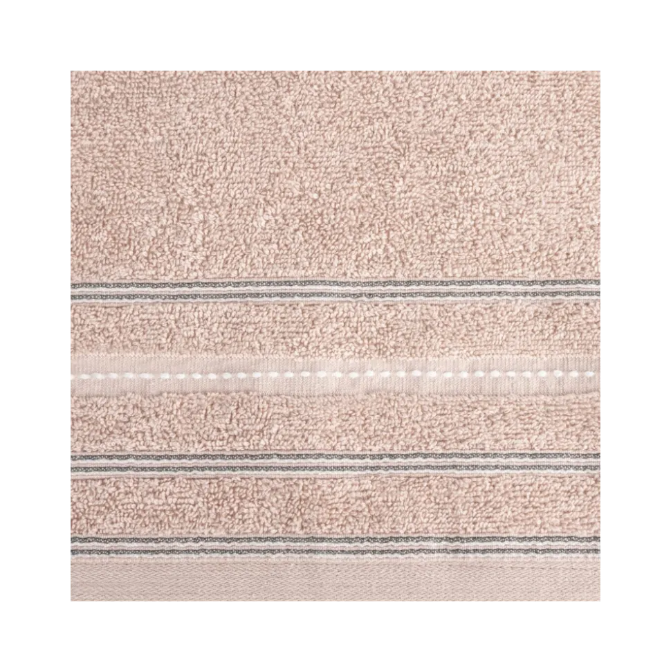 Ręcznik kąpielowy w pasy VENTO puder 50x90 cm