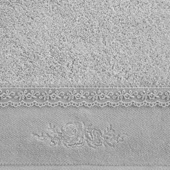 Ręcznik SISI z koronką 50x90 cm srebrny