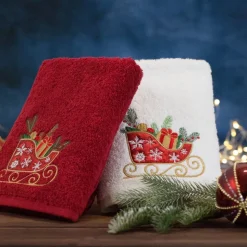 Ręcznik świąteczny SANTA/24 70x140 biały