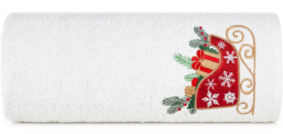 Ręcznik świąteczny SANTA/24 70x140 biały