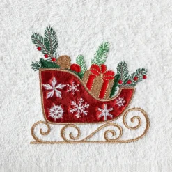 Ręcznik świąteczny SANTA/24 70x140 biały
