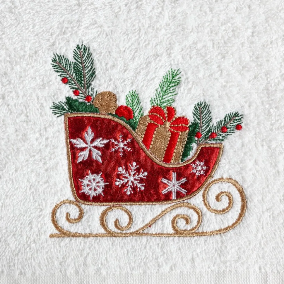 Ręcznik świąteczny SANTA/24 70x140 biały