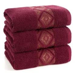 Ręcznik z błyszczącą nicią AZARI 70x140 bordo