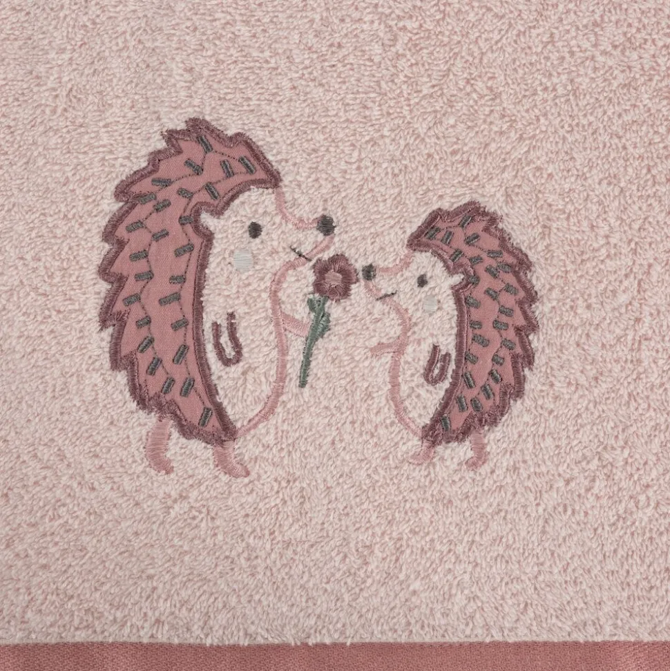 Ręcznik z kapturem BABY68 róż 100x100 cm