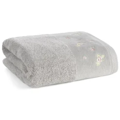 Ręcznik DALIA kwiatowy haft 70x140 cm stalowy * EUROFIRANY B.B. Choczyńscy Sp.J. Discount