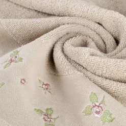 Ręcznik DALIA kwiatowy haft 70x140 cm beż * EUROFIRANY B.B. Choczyńscy Sp.J. Outlet
