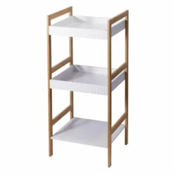 Regał łazienkowy bambusowy z 3 półkami h80cm