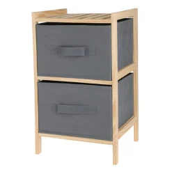 Regał drewniany z szufladami 2 poziomy 46 cm