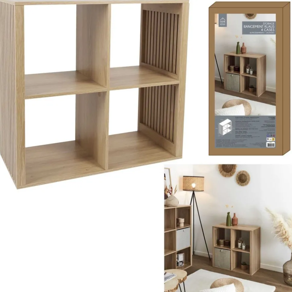 Regał LINEA QUADRO z 4 półkami dąb